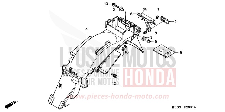 KOTFLUEGEL, HINTEN von CB Two Fifty MONZA RED (R110) von 1994